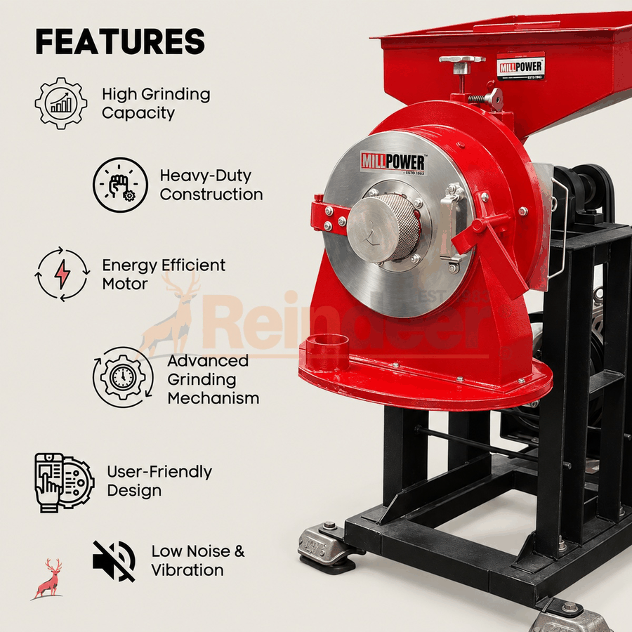 10 hp atta chakki - características - reindeer machinery