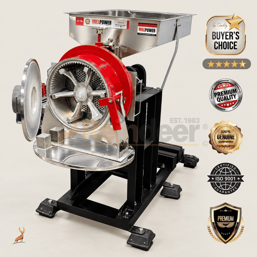 atta chakki de 100 kg por hora - vista lateral - reindeer machinery