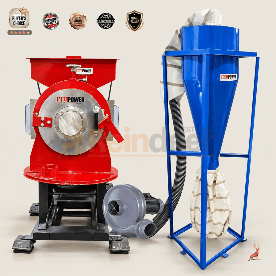 atta chakki de 200 kg por hora - máquina con soplador y ciclón - reindeer machinery