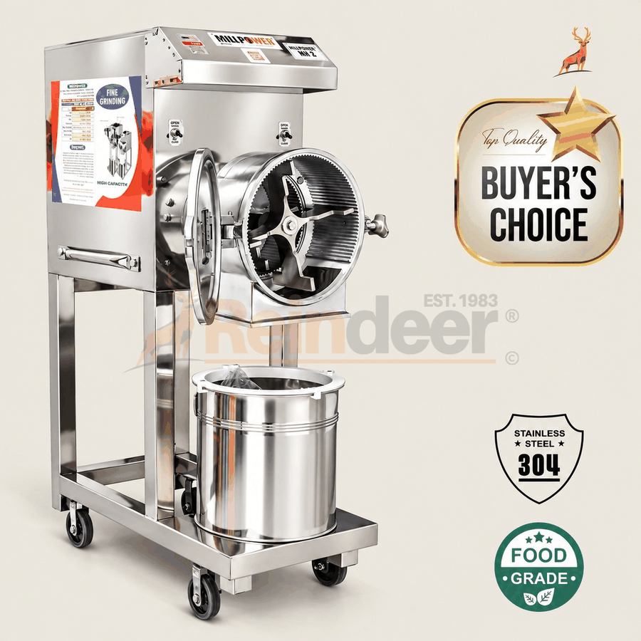 3 hp atta chakki - vista lateral - Reindeer Machinery