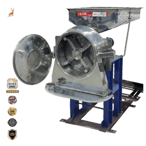 Molino de harina de 7.5 hp - vista lateral - Reindeer Machinery